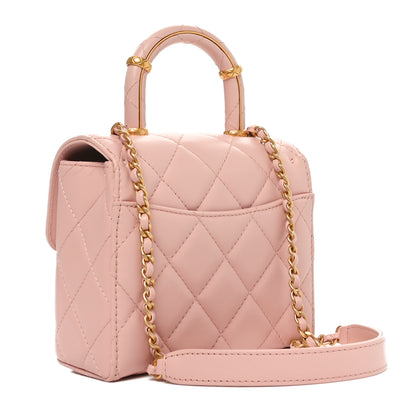 Chanel Lambskin Handle Crush Top Handle Flap Bag Pink 3 of 10