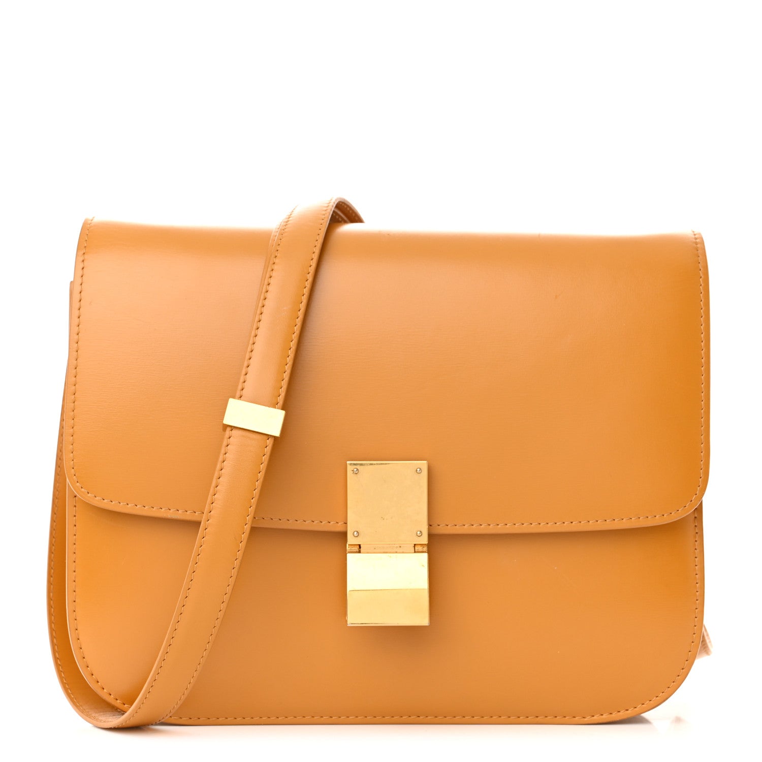 Celine Smooth Calfskin Medium Classic Box Flap Bag Daffodil 1 of 18