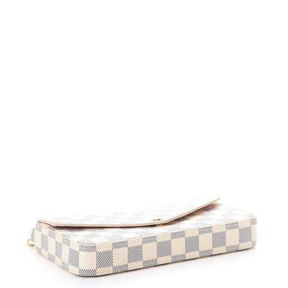 Louis Vuitton Damier Azur Pochette Felicie Chain Wallet Rose Ballerine 6 of 12