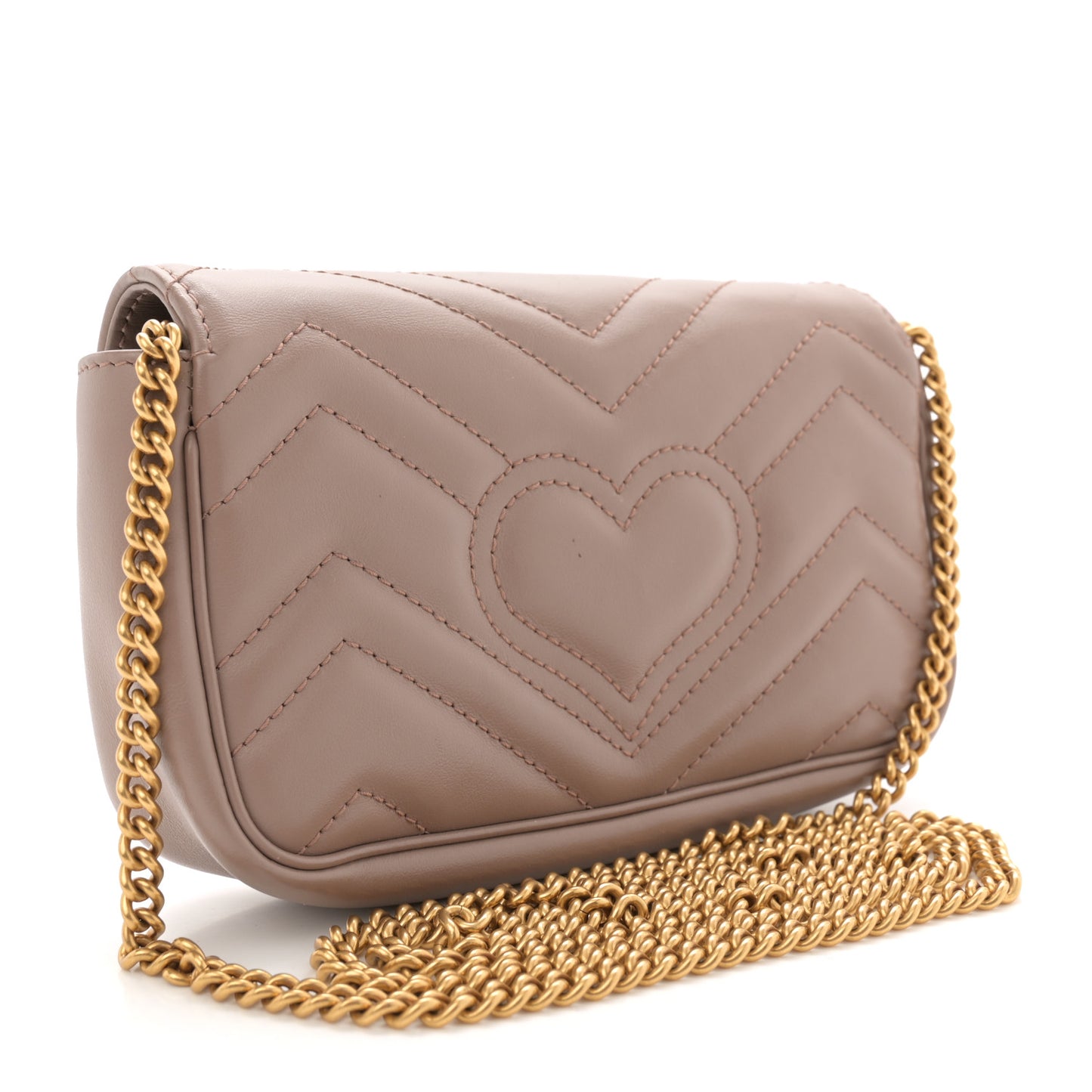 Calfskin Matelasse Super Mini GG Marmont Shoulder Bag Porcelain Rose