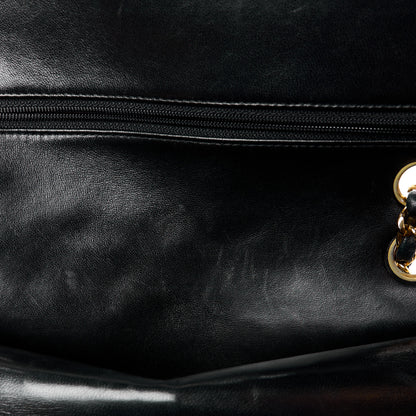 Chanel Lambskin Quilted Medium Double Flap Black 13 of 16