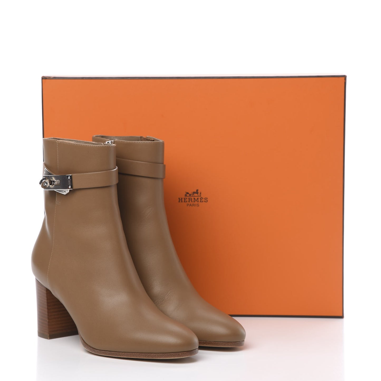 Calfskin Saint Germain Ankle Boots 37 Brun Fume