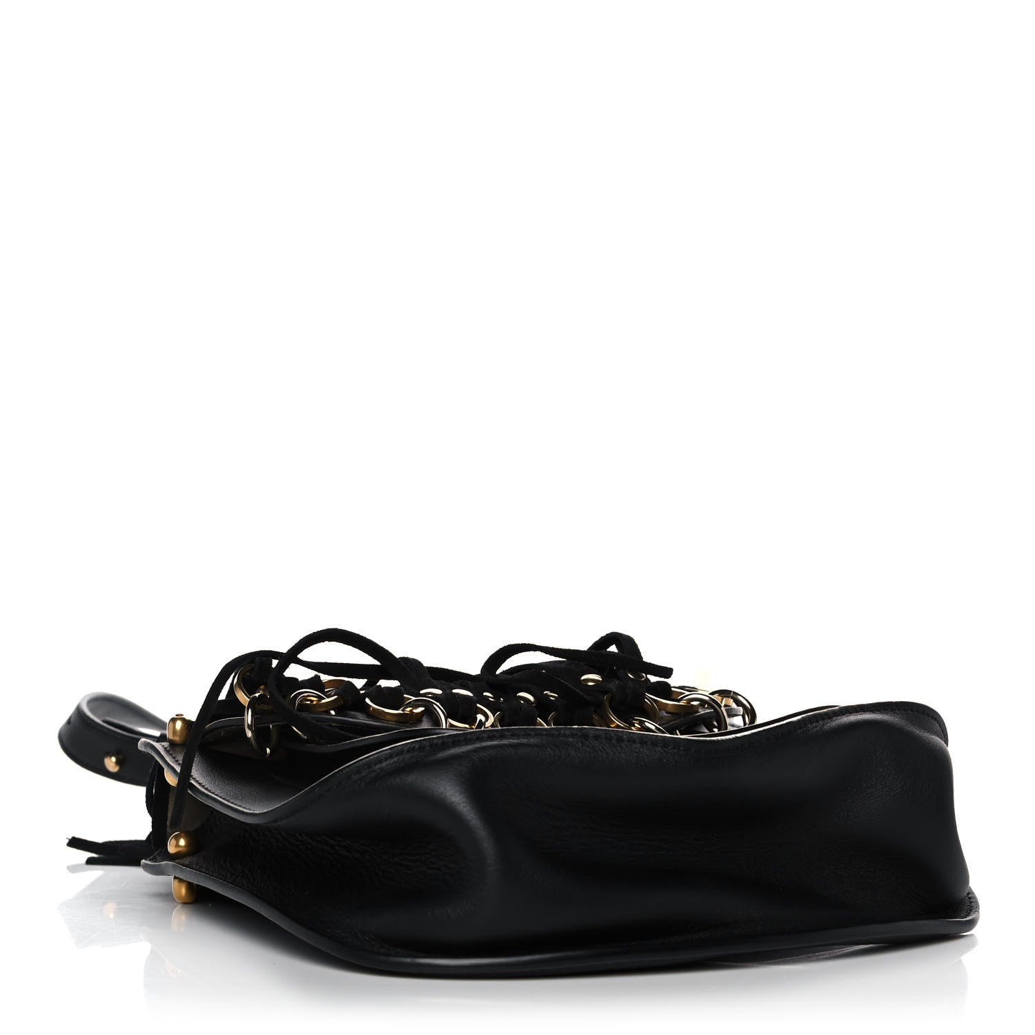 Chloe Calfskin Small Hudson Fringe Shoulder Bag Black 3 of 10