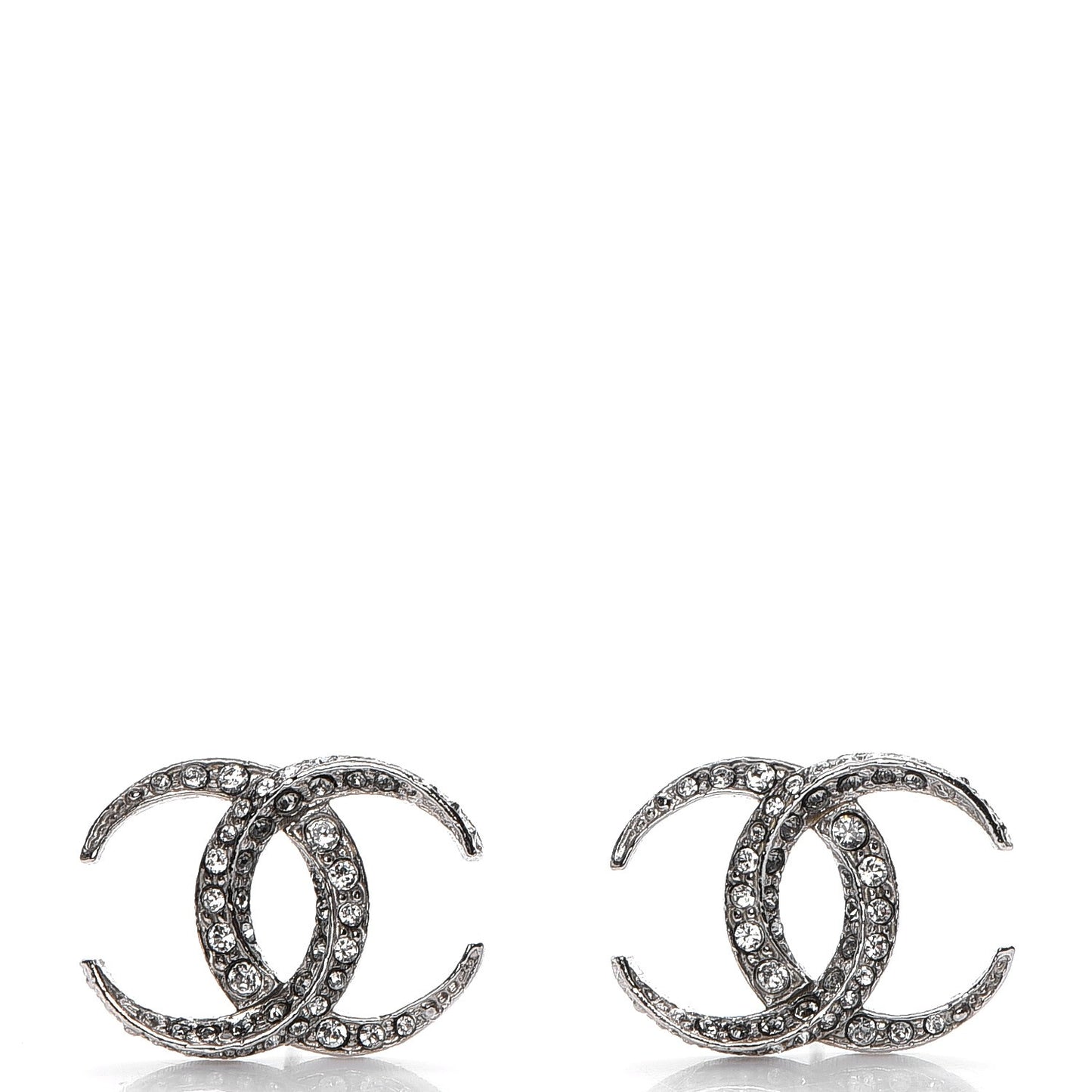 Crystal CC Moon Earrings Silver