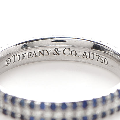 Tiffany 18K White Gold Diamond Blue Sapphire Embrace Ring 49 4.75 4 of 4