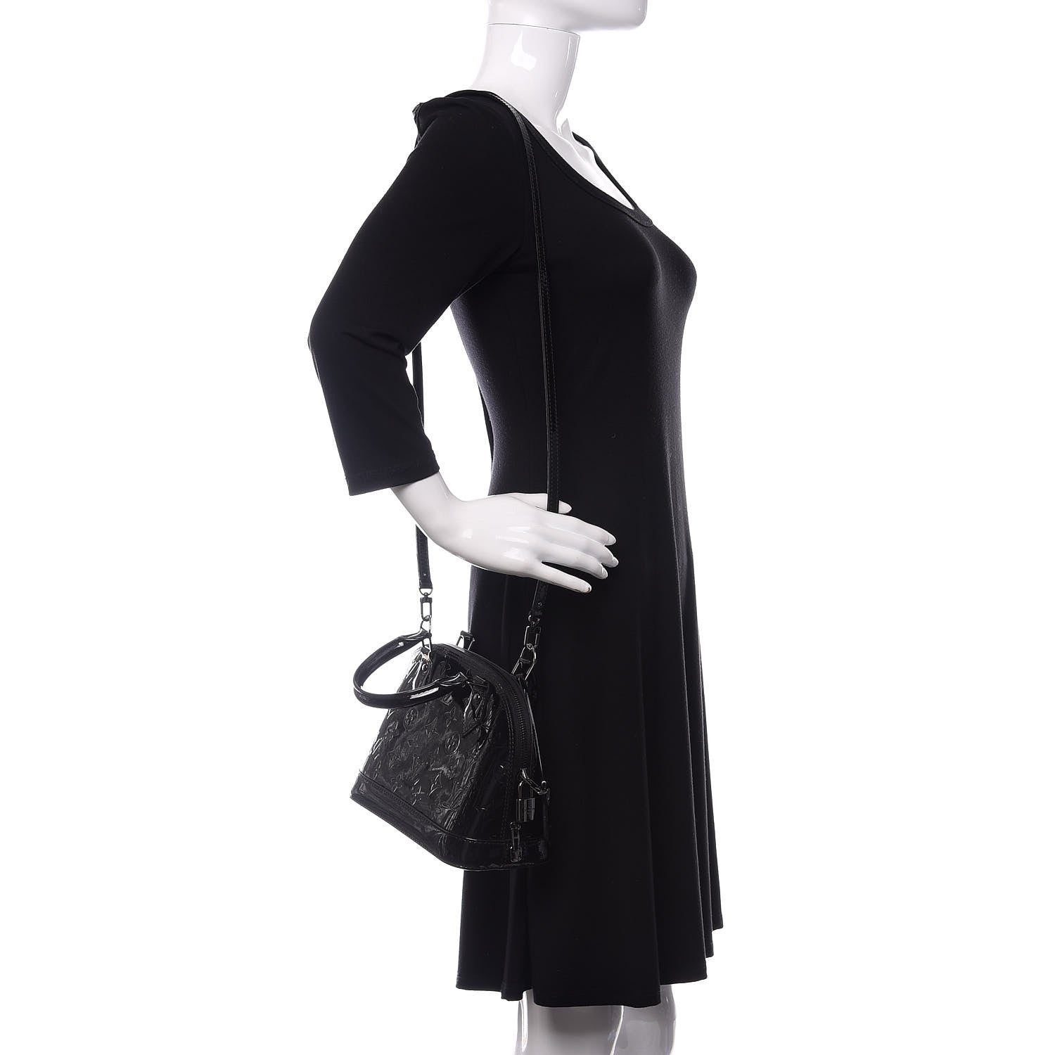 Louis Vuitton Vernis Alma BB Noir Magnetique 2 of 10