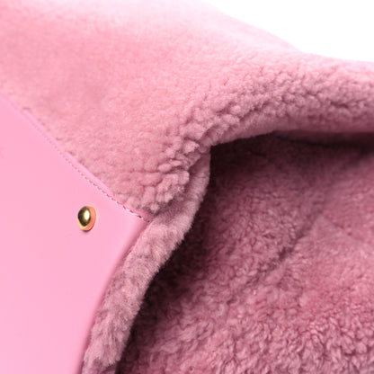 Chanel Shearling Lambskin Medium Deauville Tote Pink 13 of 14
