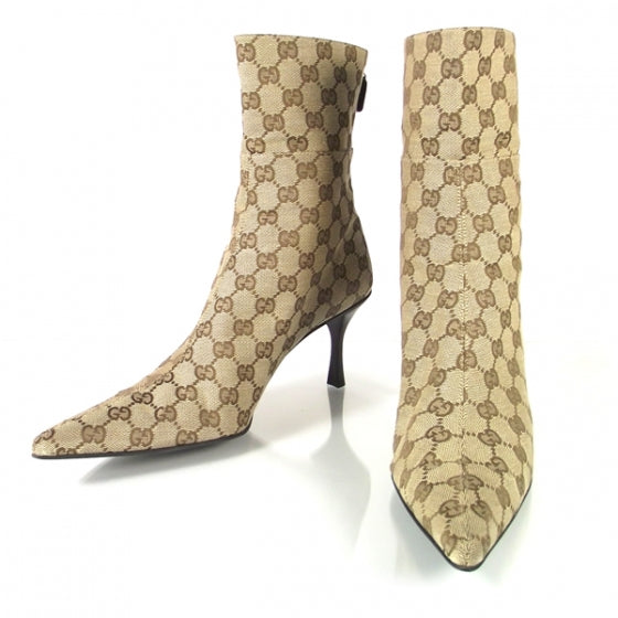 Gucci Monogram Short Boots 10.5 Ebony 1 of 6