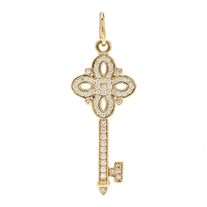 Tiffany 18K Yellow Gold Diamond Mini Victoria Key Pendant 1 of 4
