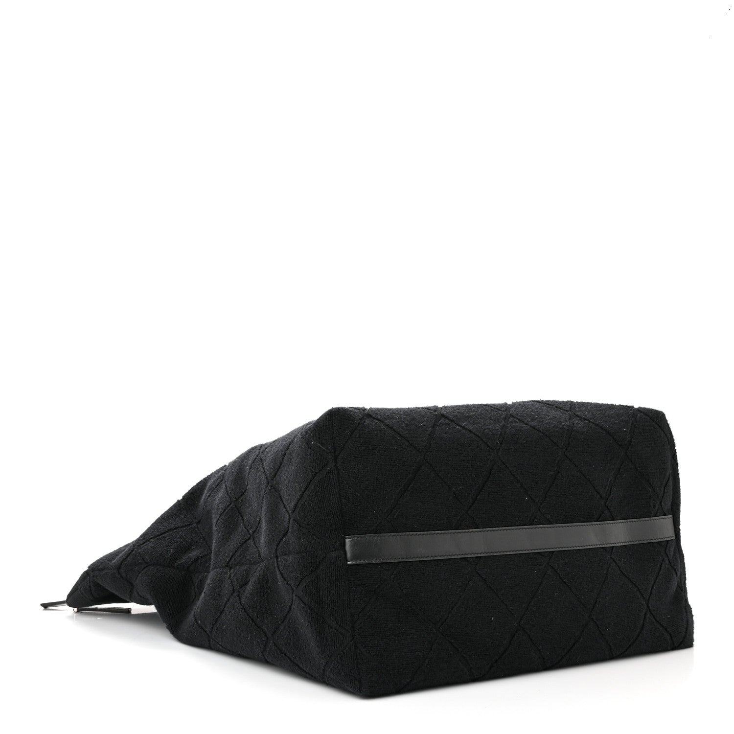 Chanel Terry Cotton CC Beach Tote Set Black 5 of 13