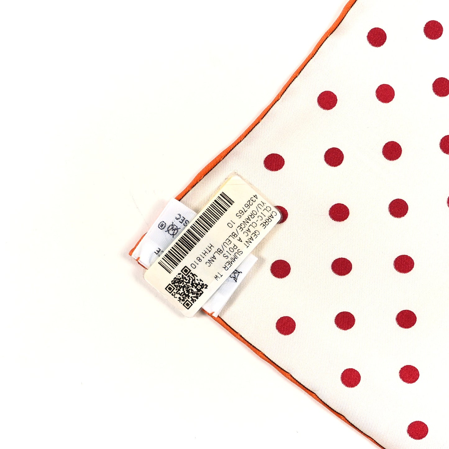 Silk Clic Clac A Pois Shawl 140 Orange Bleu White