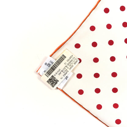 Hermes Silk Clic Clac A Pois Shawl 140 Orange Bleu White 4 of 4