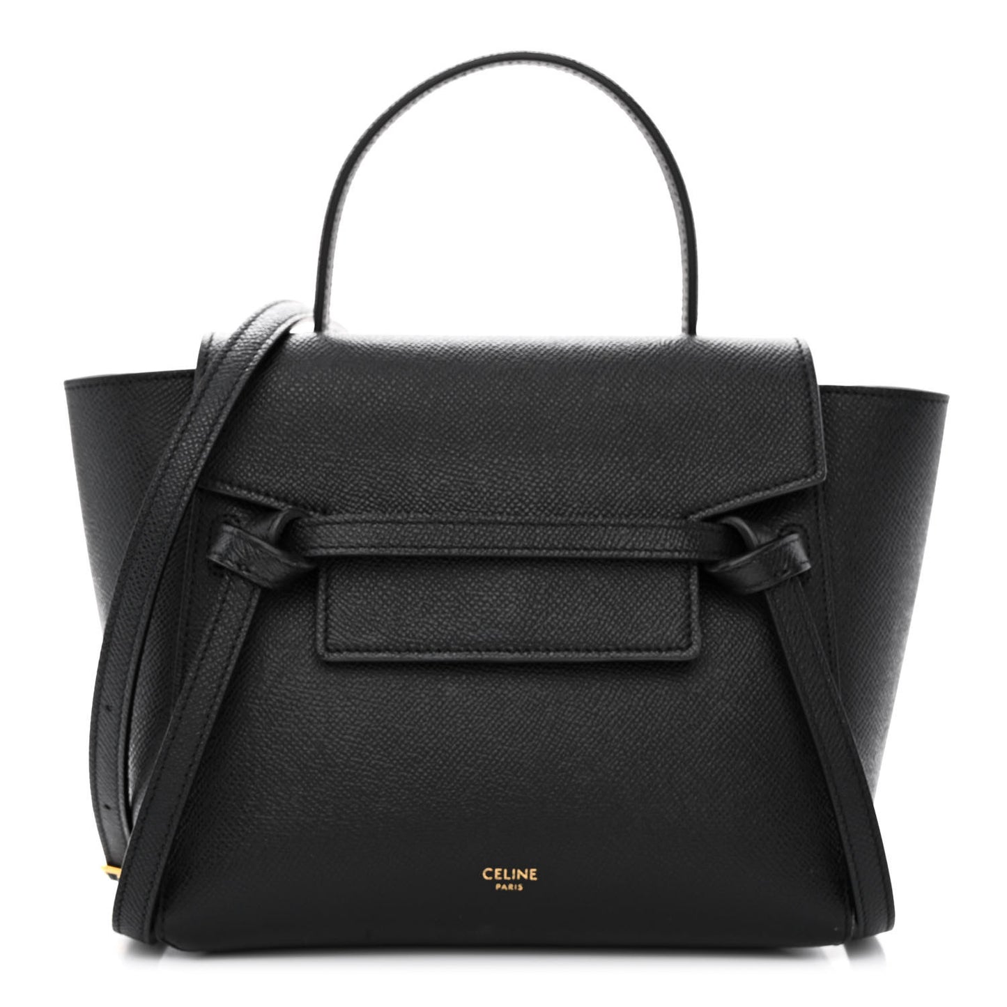 Grained Calfskin Nano Belt Bag Black