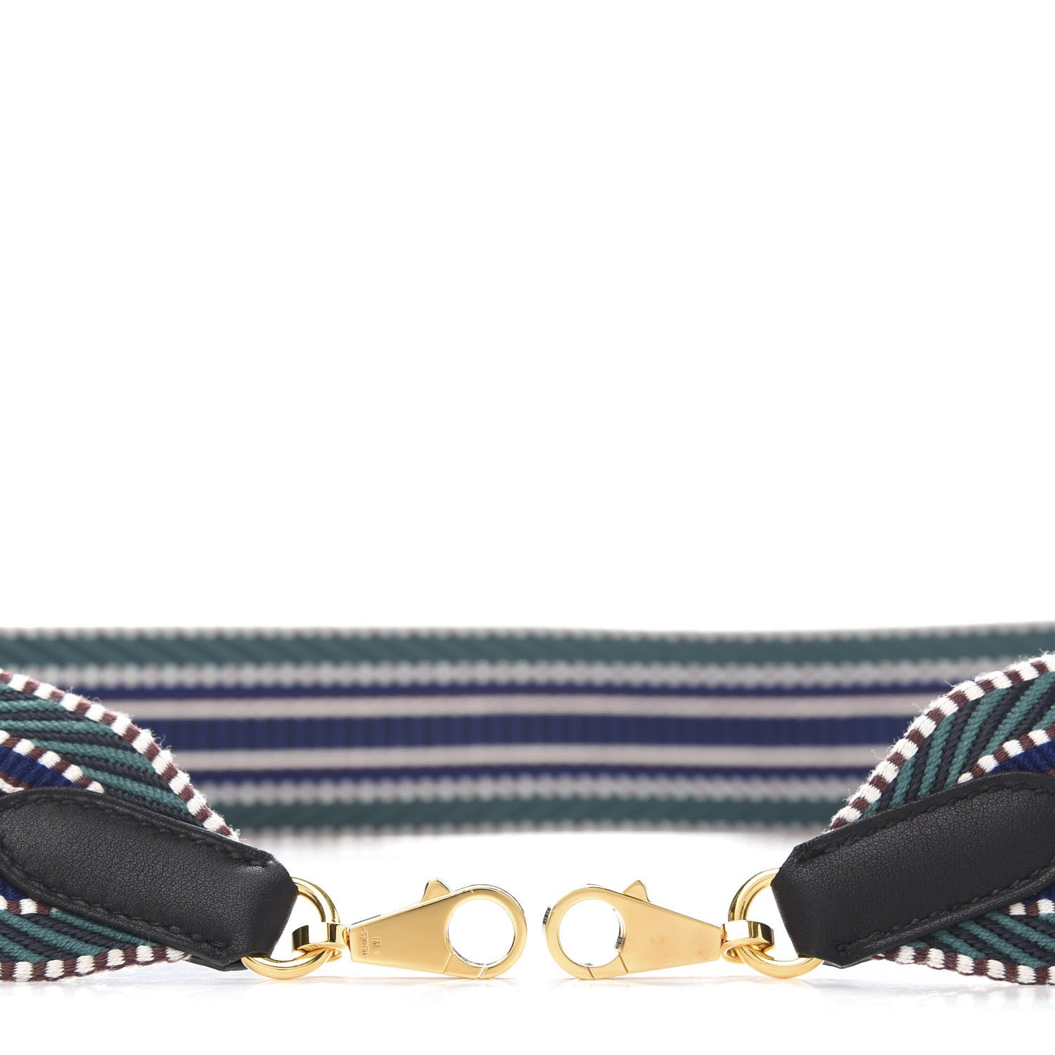 Hermes Toile Swift 50mm Sangle Cavale Shoulder Strap Malachite Bleu Electrique Black 3 of 5