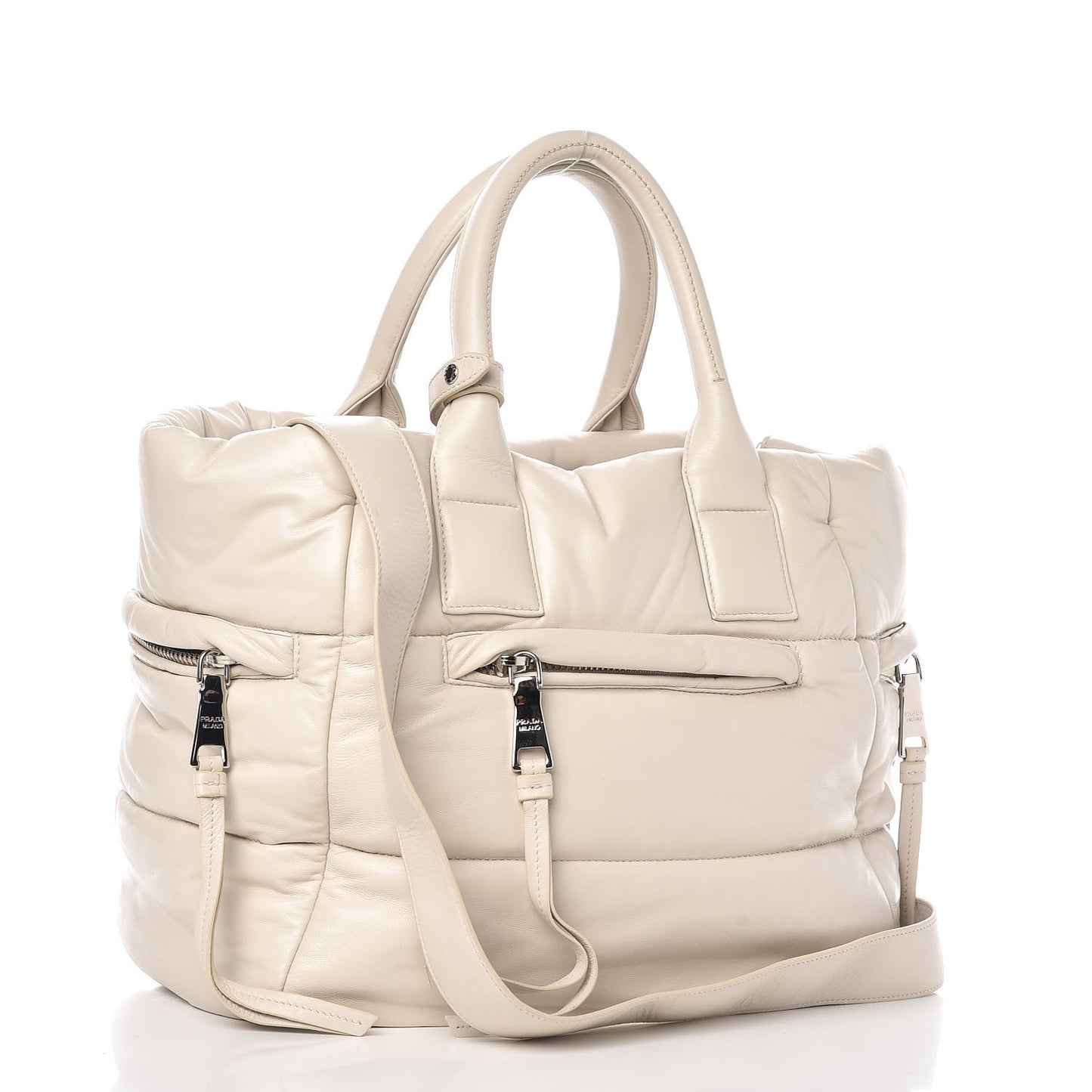 Nappa Bomber Tote Bianco