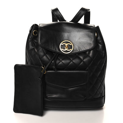 Chanel Lambskin Quilted CC Backpack Black 3 of 15