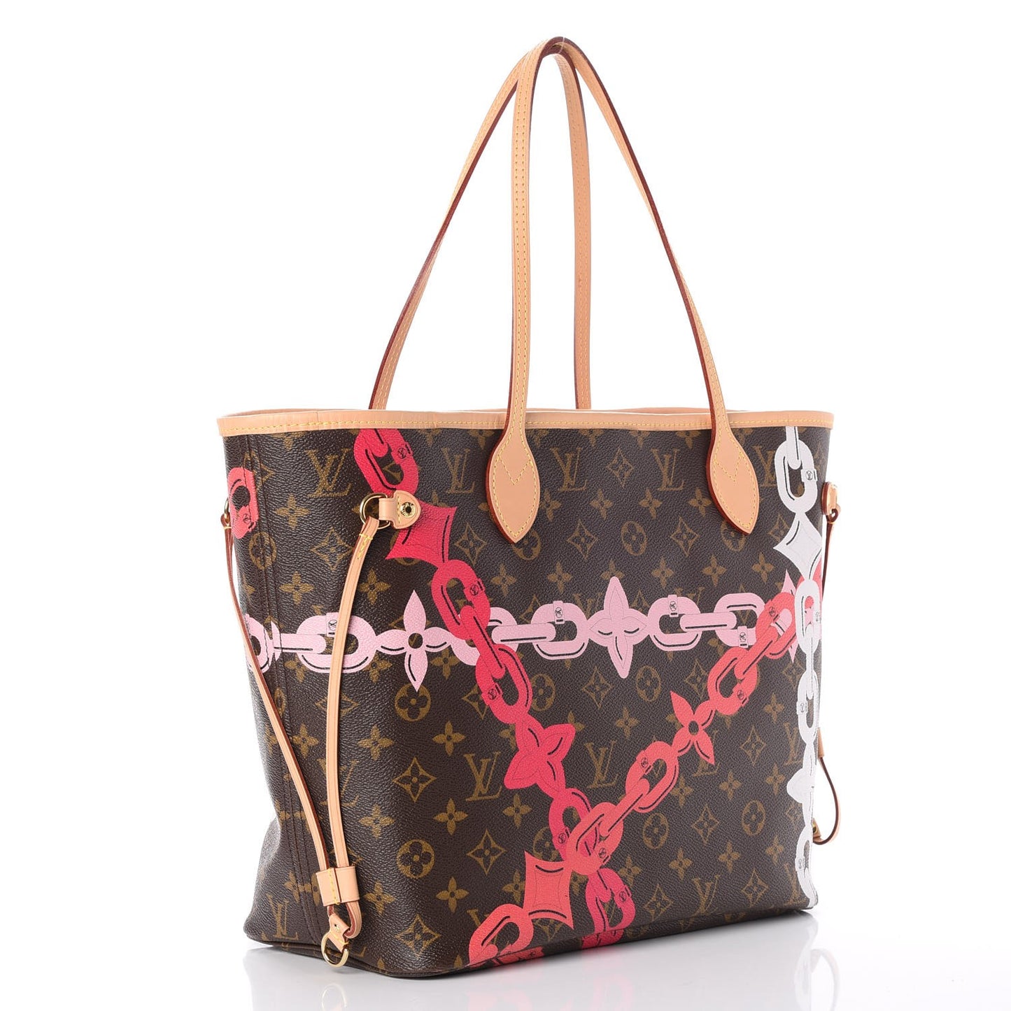 Monogram Bay Neverfull MM Rose Ballerine Poppy