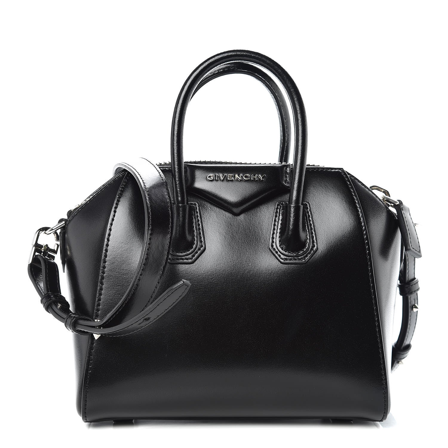 Givenchy Shiny Lord Calfskin Mini Antigona Black 1 of 9