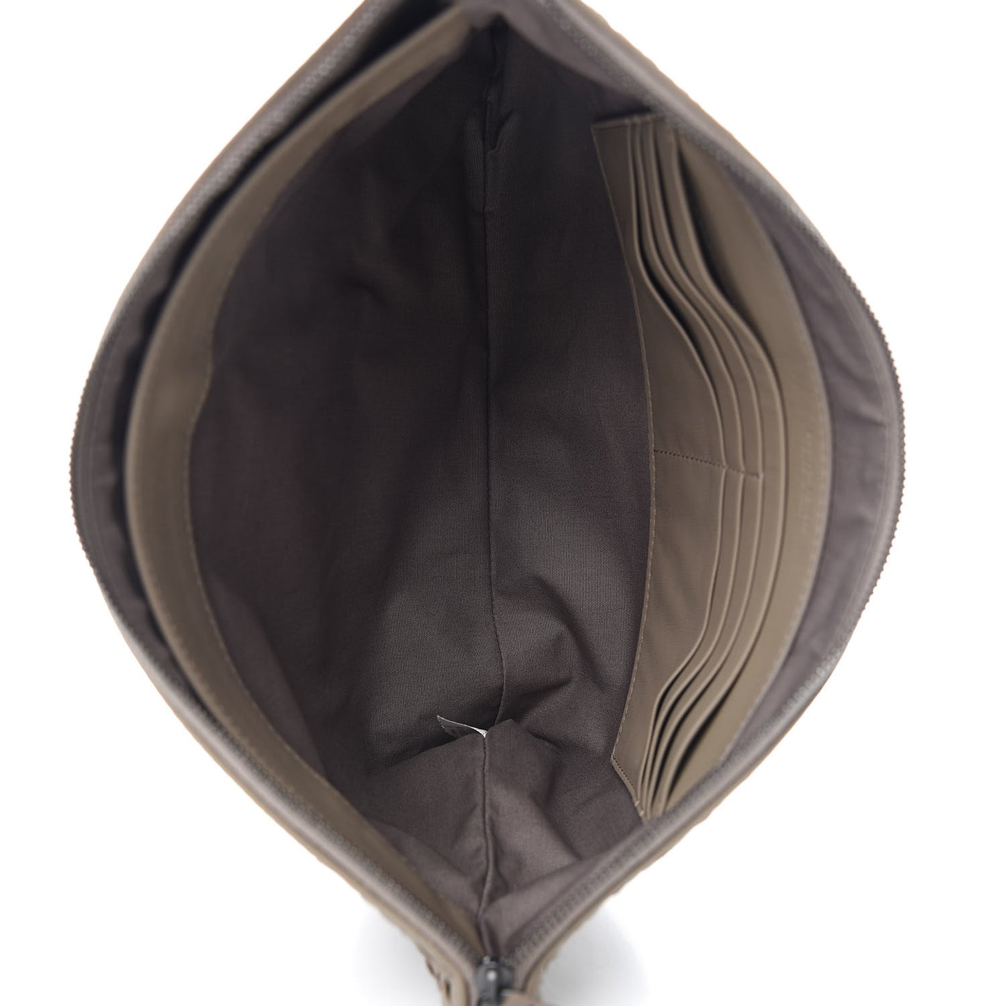 Nappa Intrecciato Large Flat Zip Biletto Pouch Mink