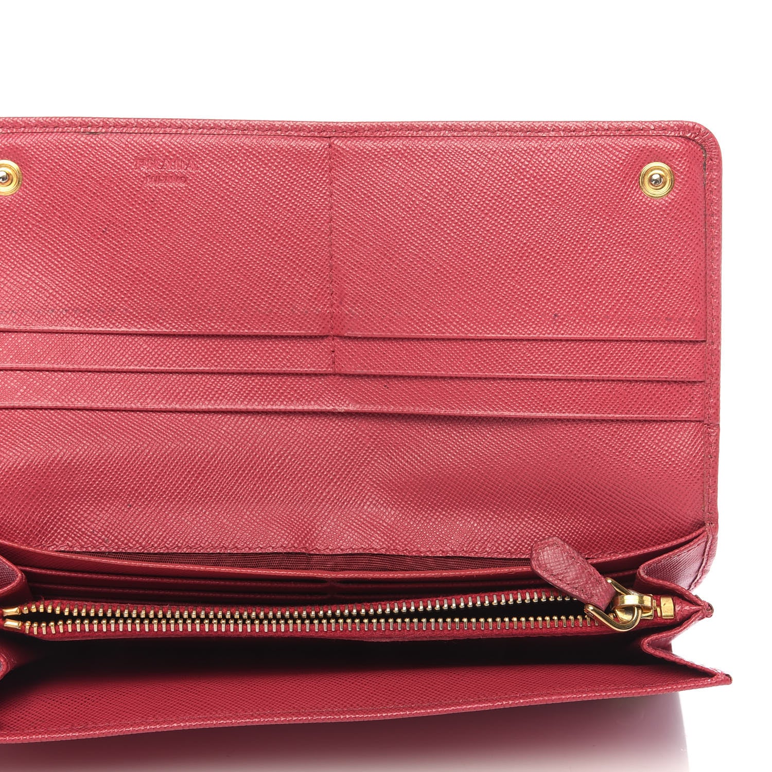 Prada Saffiano Metal Continental Flap Wallet Fuoco 5 of 8