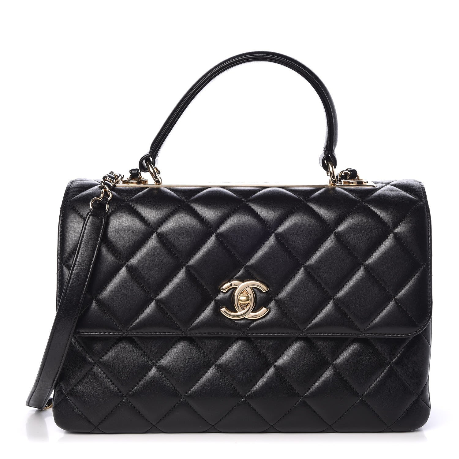Chanel Lambskin Quilted Medium Trendy CC Flap Dual Handle Bag Black 1 of 9