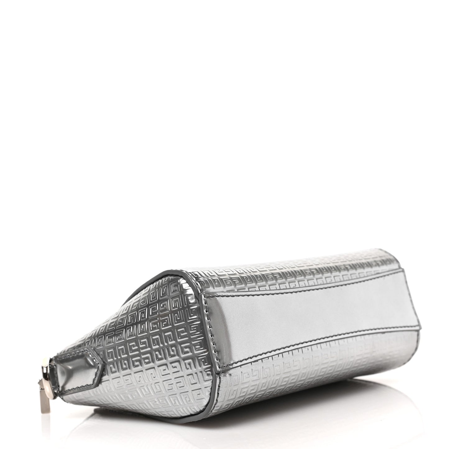 Metallic Calfskin 4G Embossed Nano Antigona Silver