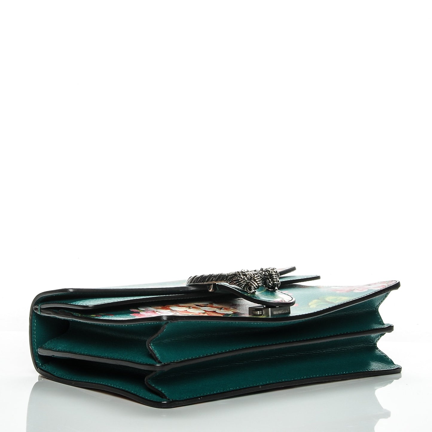 Calfskin Blooms Print Small Dionysus Shoulder Bag Bright Emerald Multicolor