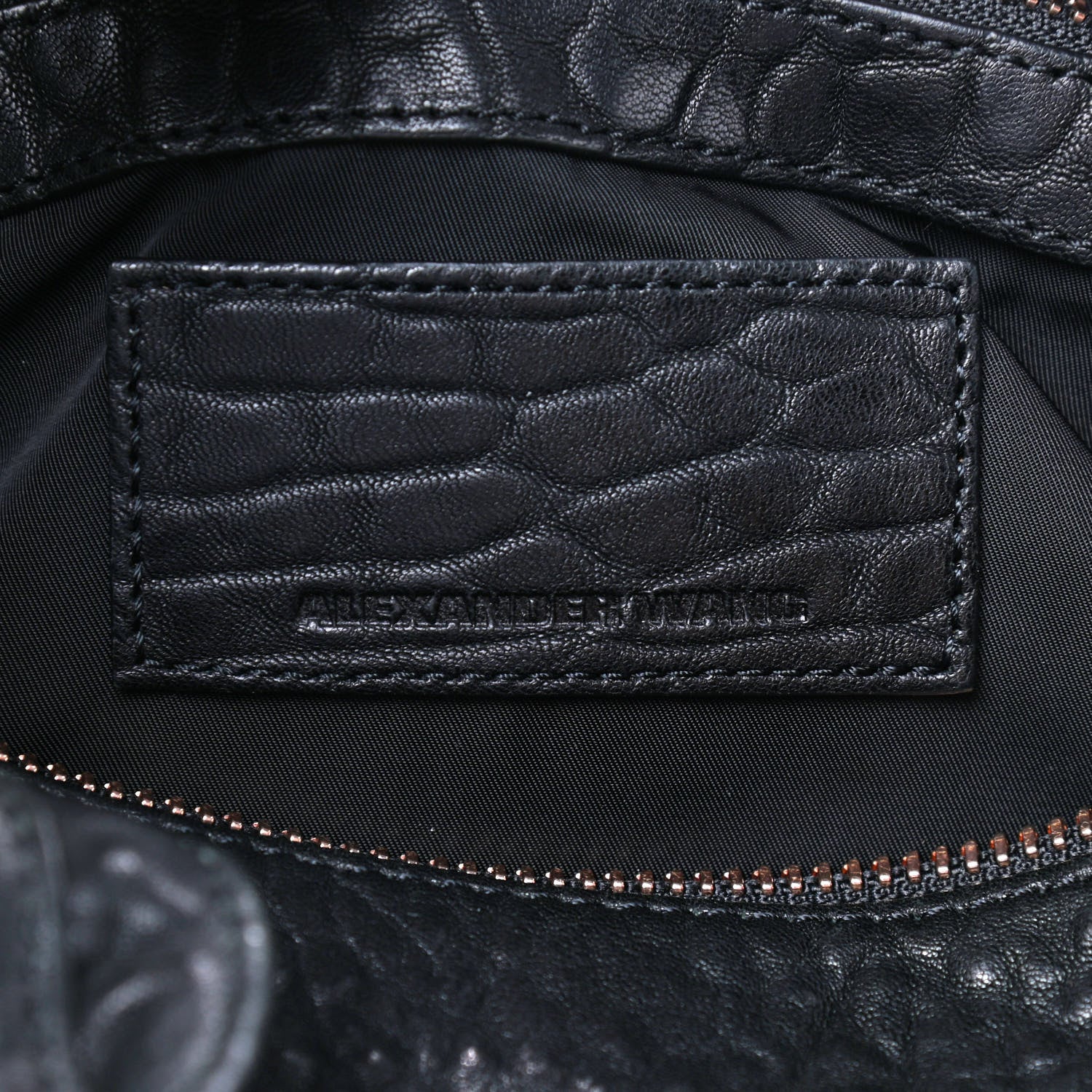 Alexander Wang Pebbled Lambskin Rocco Black Rose Gold Hardware 7 of 14