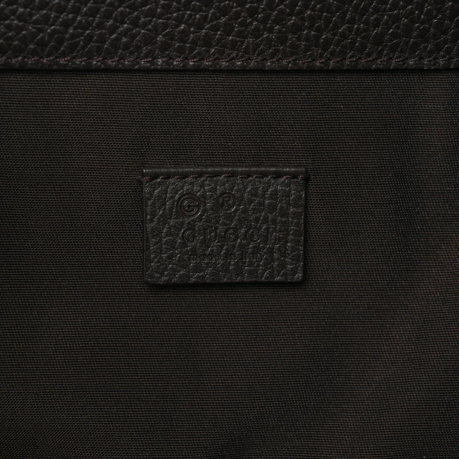 Gucci Monogram Dollar Calfskin O Drawstring Backpack Beige Ebony Testa di Moro Dark Chocolate 6 of 10