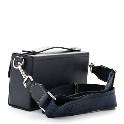 Fendi Vitello King FF Lines Embossed Baguette Soft Trunk Midnight 3 of 10
