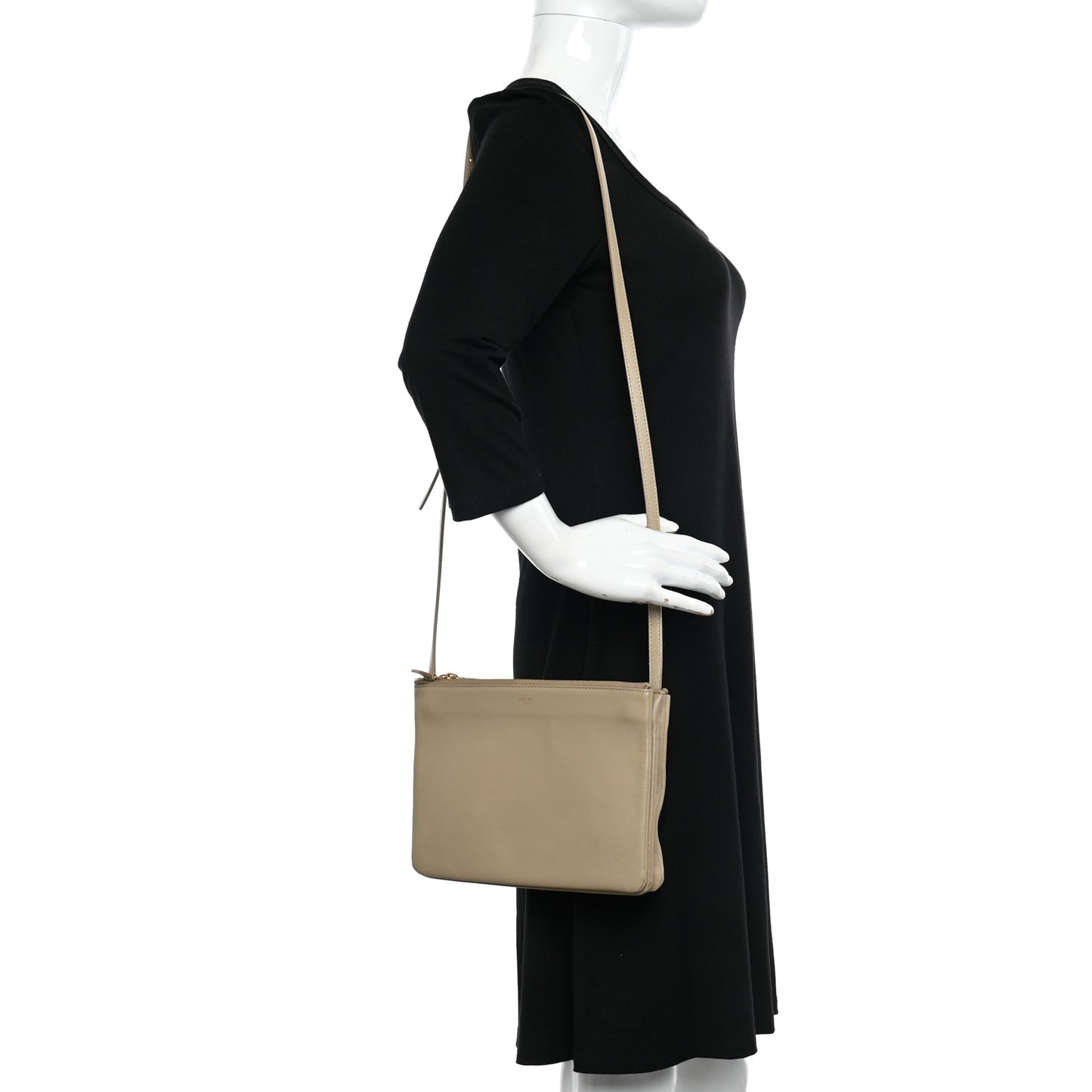 Lambskin Large Trio Crossbody Bag Light Caramel