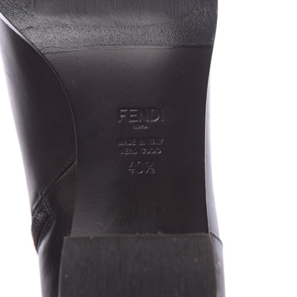 Fendi Calfskin Square Heel Short Booties 40.5 Black 6 of 8