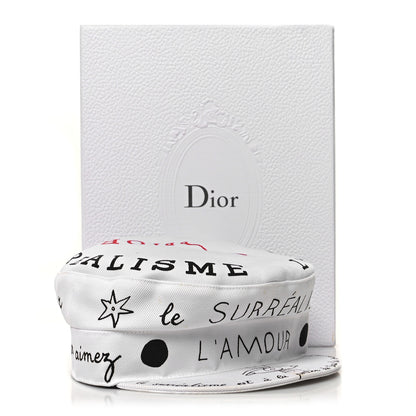Christian Dior Canvas Printed Daydream Words Cap Hat 57 White 10 of 10