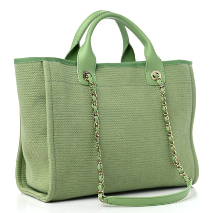Chanel Mixed Fibers Small Deauville Tote Green 3 of 9