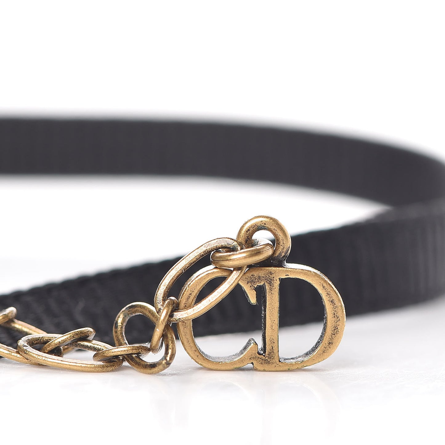 Grosgrain Ribbon J'Adior Logo Choker Necklace Black
