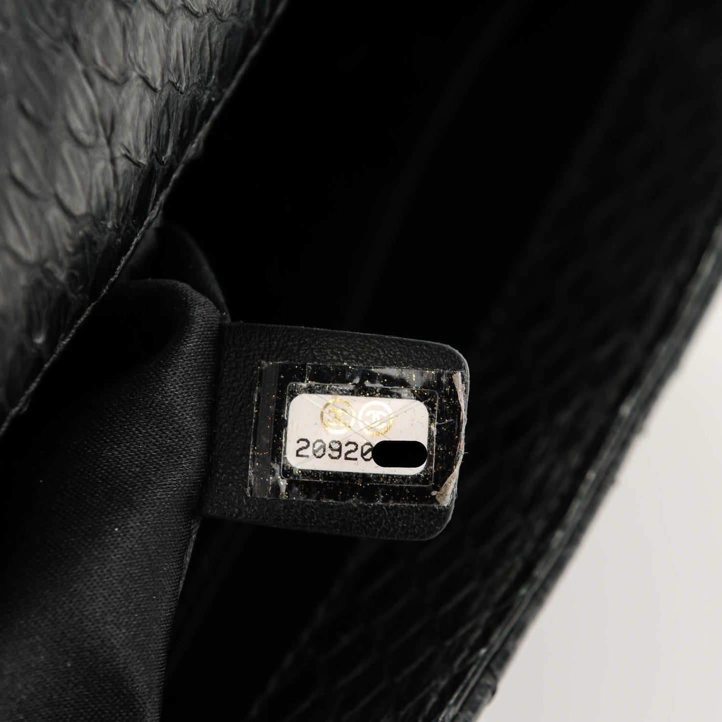 Elaphe Snakeskin Quilted Jumbo Easy Carry Flap Black