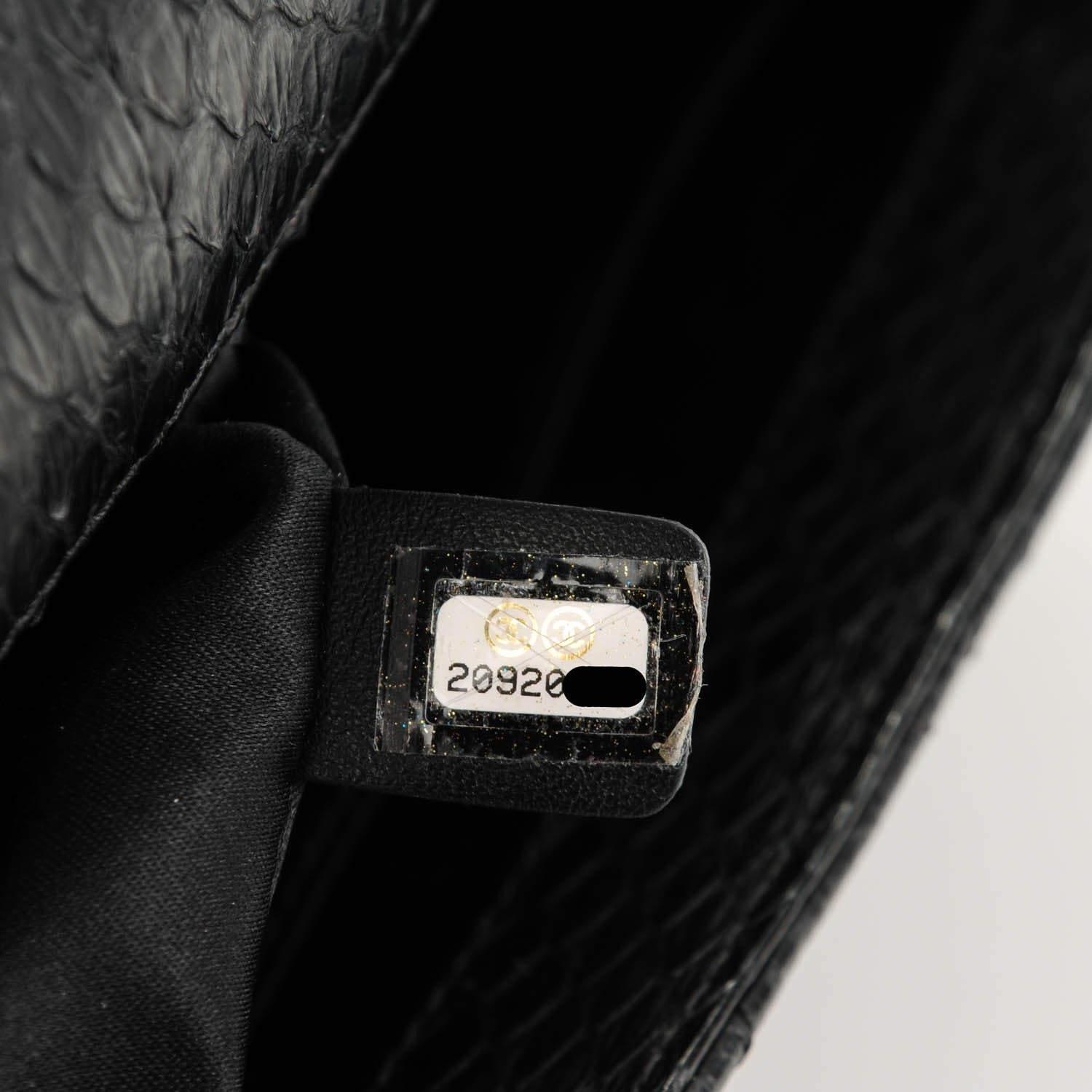 Chanel Elaphe Snakeskin Quilted Jumbo Easy Carry Flap Black 7 of 7