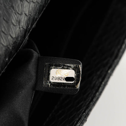 Chanel Elaphe Snakeskin Quilted Jumbo Easy Carry Flap Black 7 of 7