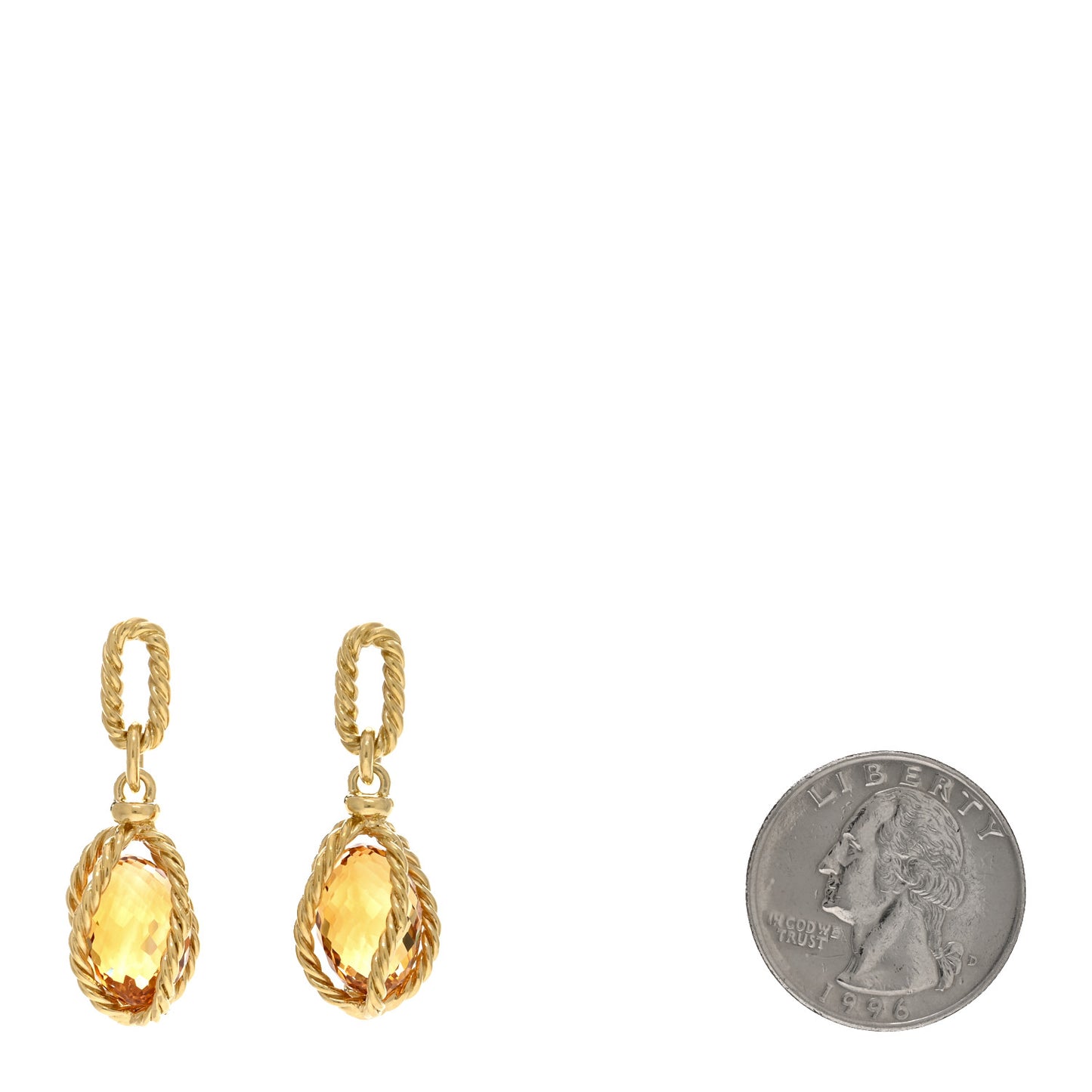 18K Yellow Gold Citrine Lantana Drop Earrings