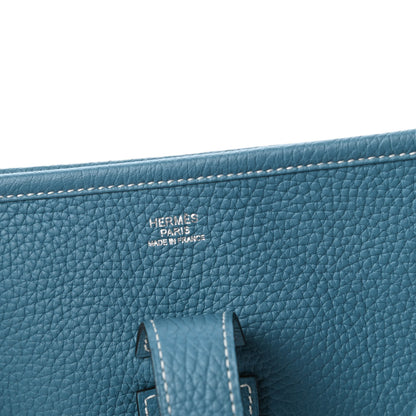 Hermes Taurillon Clemence Evelyne III GM Blue Jean 8 of 10