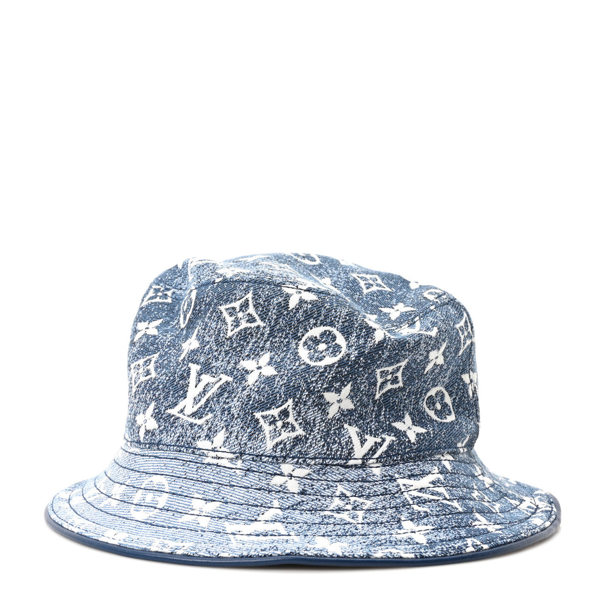Monogram Denim Jacquard LV Remix Bucket Hat M Blue