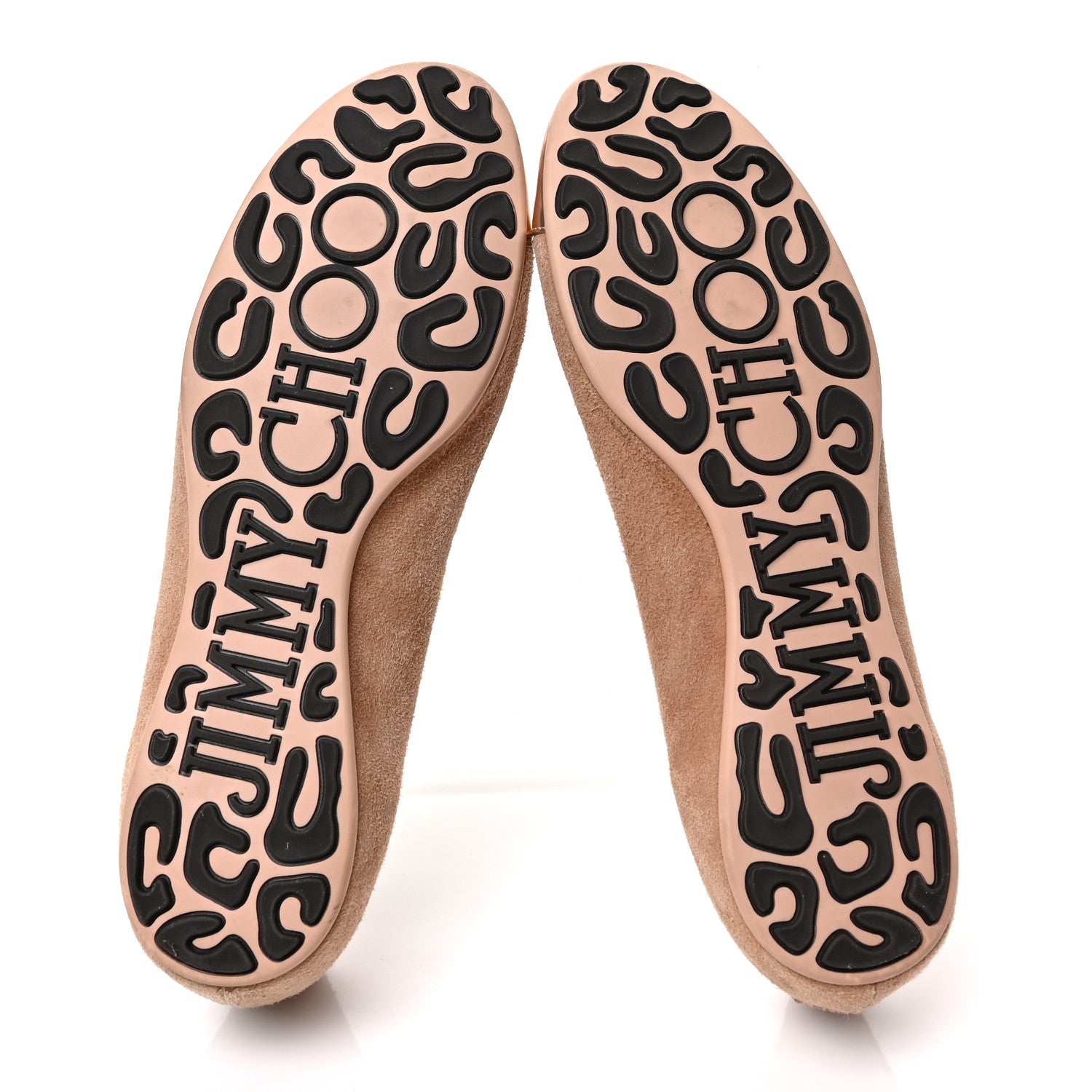 Jimmy Choo Suede Metallic Ballet Flats 37 Pink 6 of 7