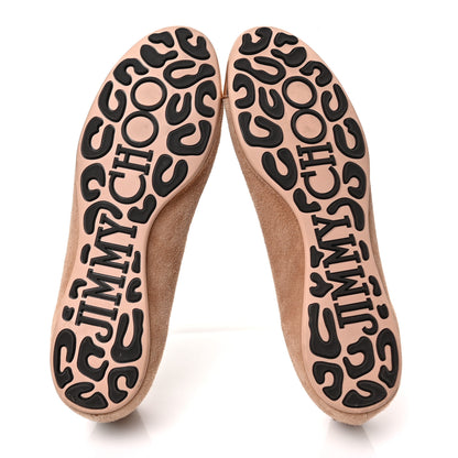 Jimmy Choo Suede Metallic Ballet Flats 37 Pink 6 of 7