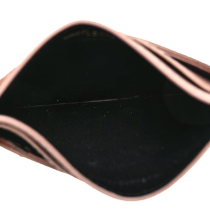 Saint Laurent Grain De Poudre Matelasse Chevron Monogram Credit Card Case Pale Pink 5 of 7