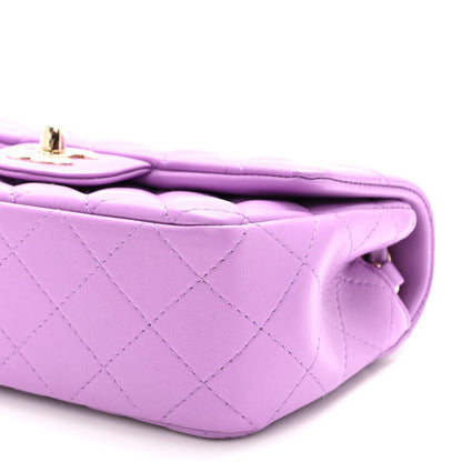 Chanel Lambskin Quilted Mini Rectangular Flap Purple 10 of 10