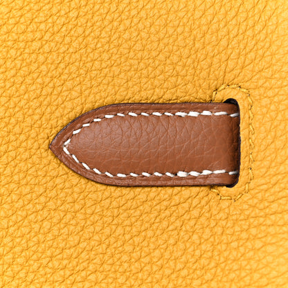 Hermes Togo Bi Color Horseshoe Birkin 35 Jaune Ambre Gold 9 of 34
