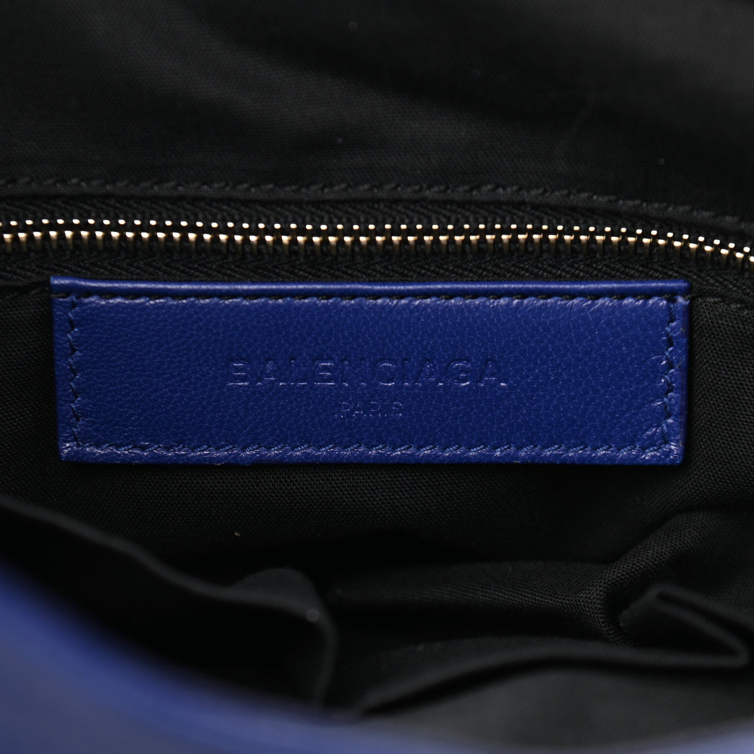 Balenciaga Chevre Gold Metallic Edge Hardware Velo Bleu Roi 6 of 9