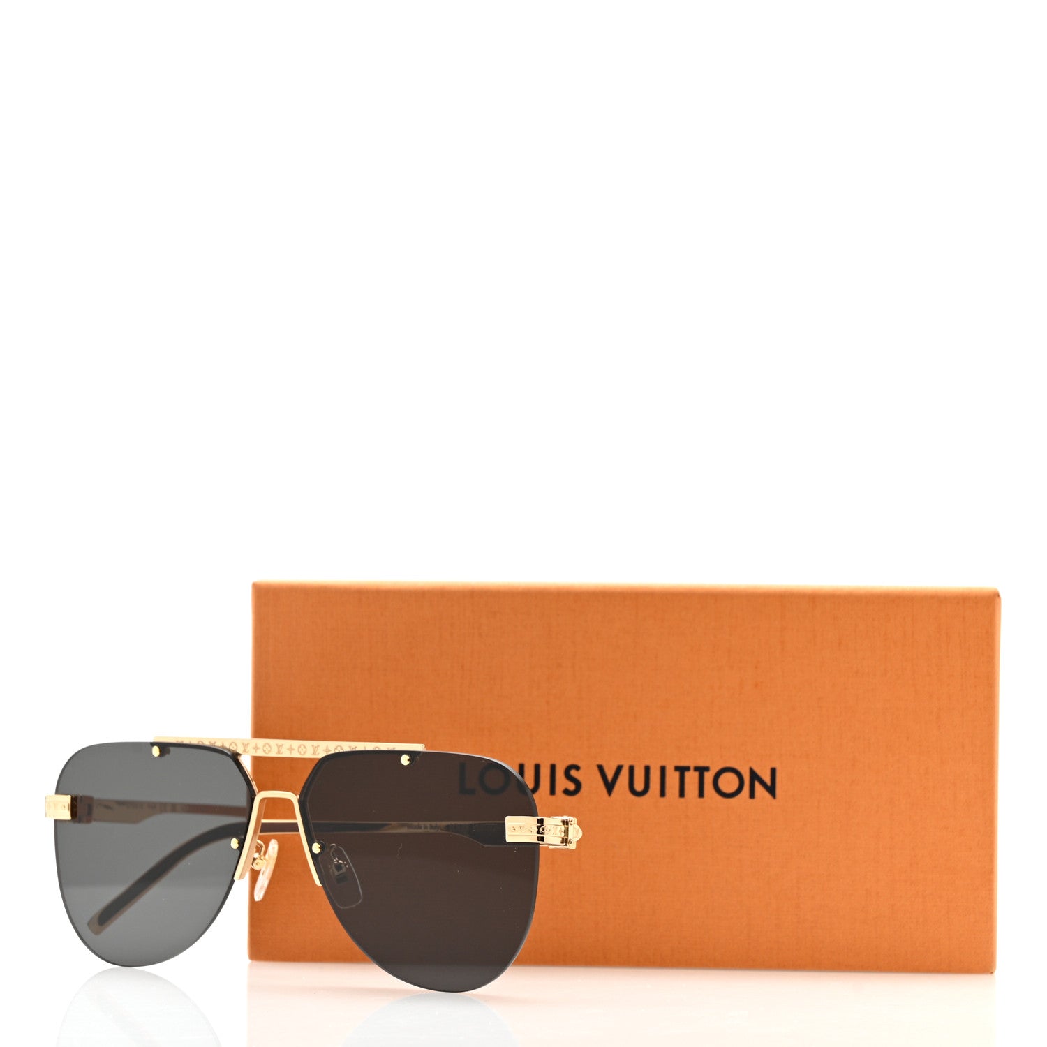 Louis Vuitton Metal LV Ash Sunglasses Z1261E Gold 7 of 7
