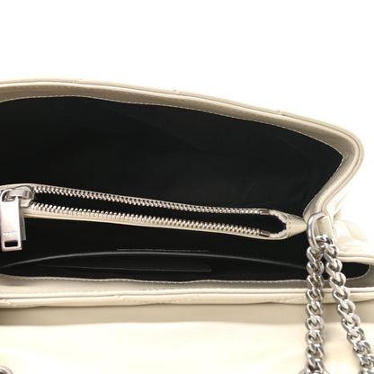 Saint Laurent Calfskin Y Quilted Monogram Small Loulou Chain Satchel Ivory 5 of 10
