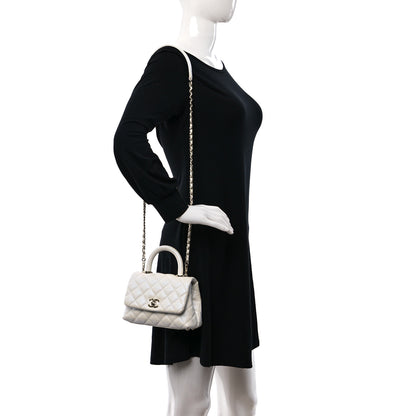 Chanel Iridescent Caviar Quilted Extra Mini Coco Handle Flap White 2 of 9